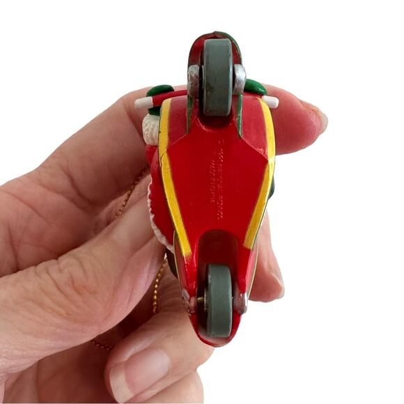 Vintage Christmas Ornament Santa on a Motor Scooter Santas Best Collectible 1991 - Picture 5 of 13